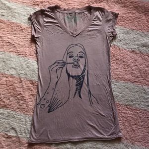 Lavender T-shirt with sweet print